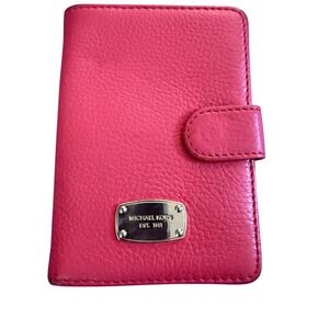 Michael Kors Wallet Card Holder Pink Leather Bifold Snap Closure